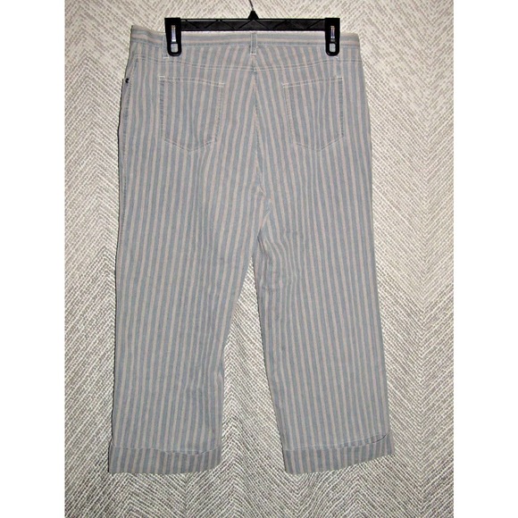 c.l.o.t.h.e.s. Women's High Waist Garden Jeans Pink Pinstripe Cuff Pants Cropped - Picture 3 of 7